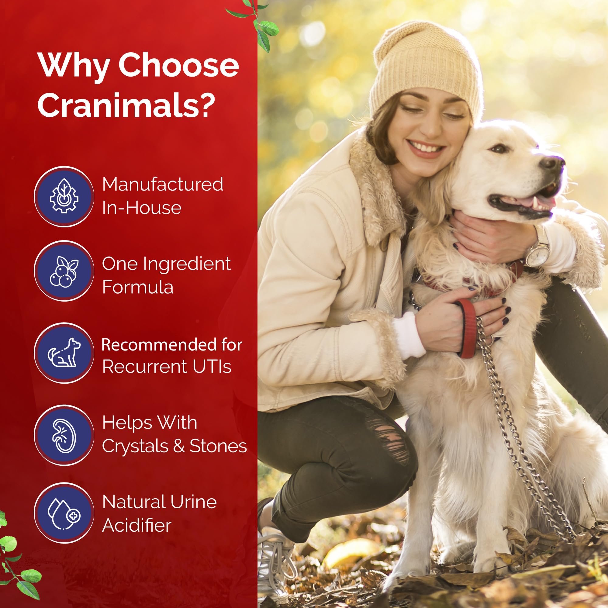 Cranimals cranberry powder with measuring scoop for precise dosing.