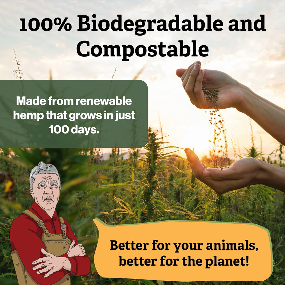 Cranky Frank Hemp biodegradable and compostable bedding fits eco-conscious gardens.