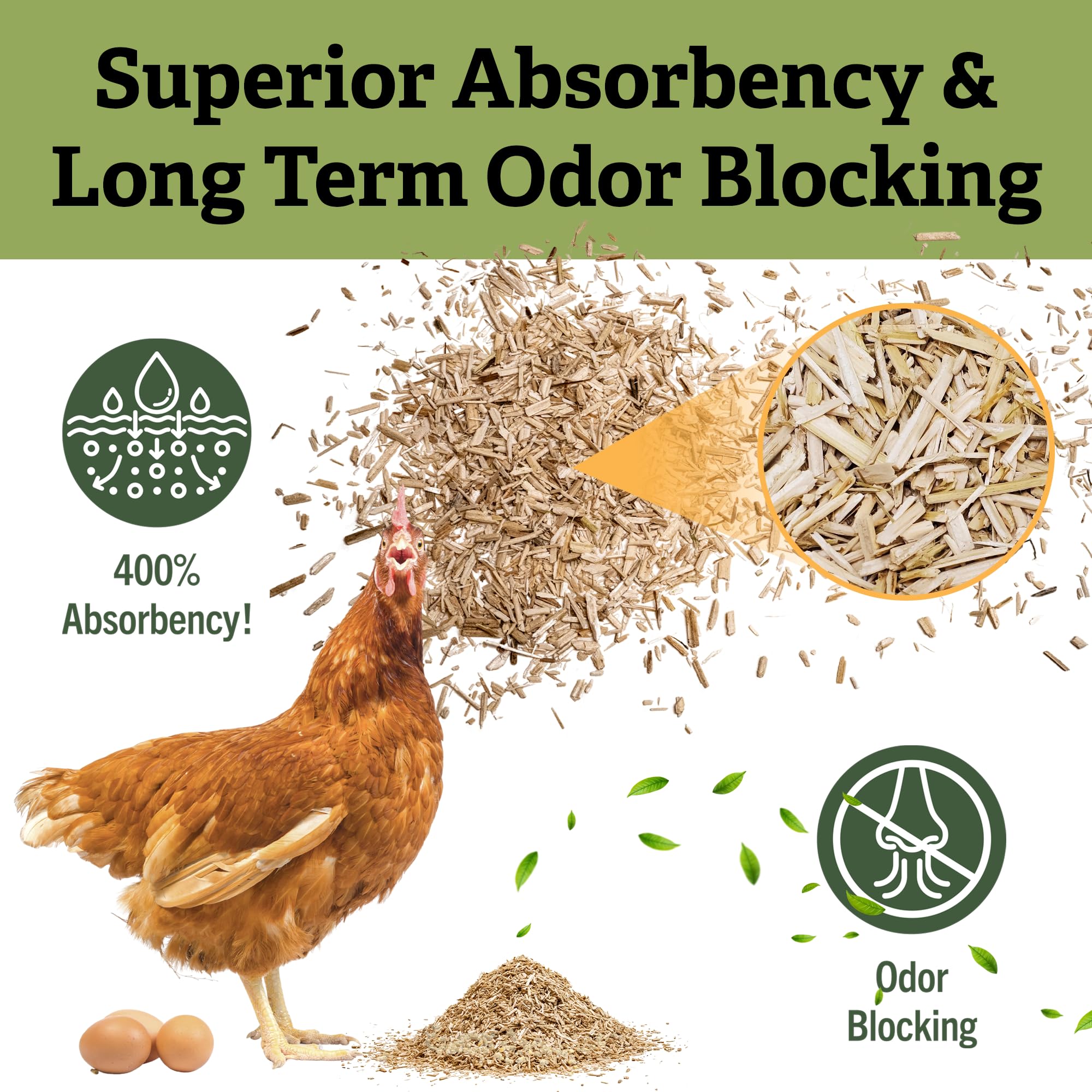 Cranky Frank Hemp odor-blocking coop bedding helps manage ammonia smells over time.