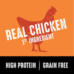 CRAVE back label grain-free kibble details highlighting quality ingredients.