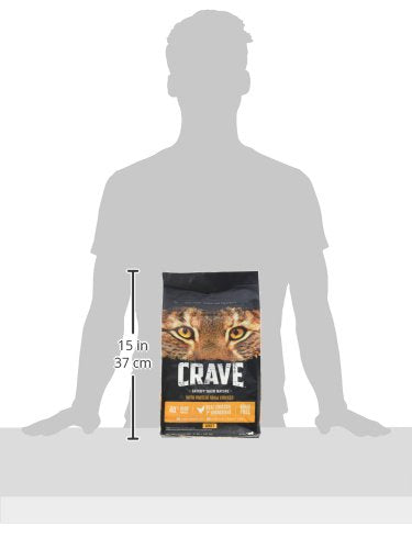 CRAVE grain-free cat food close-up shows real chicken as first ingredient