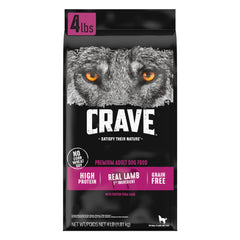 CRAVE lamb protein dry dog food bag for lean muscle support