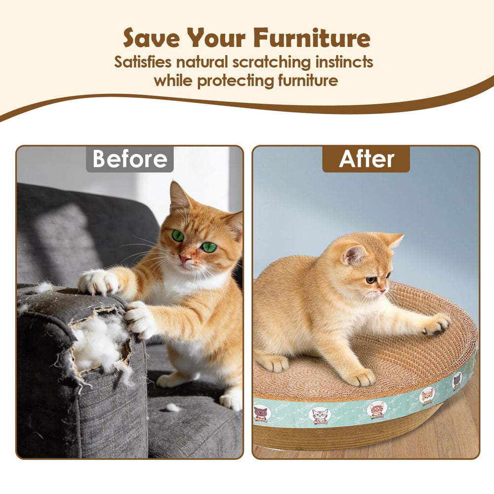 CRAZY GUOFAN large cat scratcher bed closeup-cardboard displays durable surface.