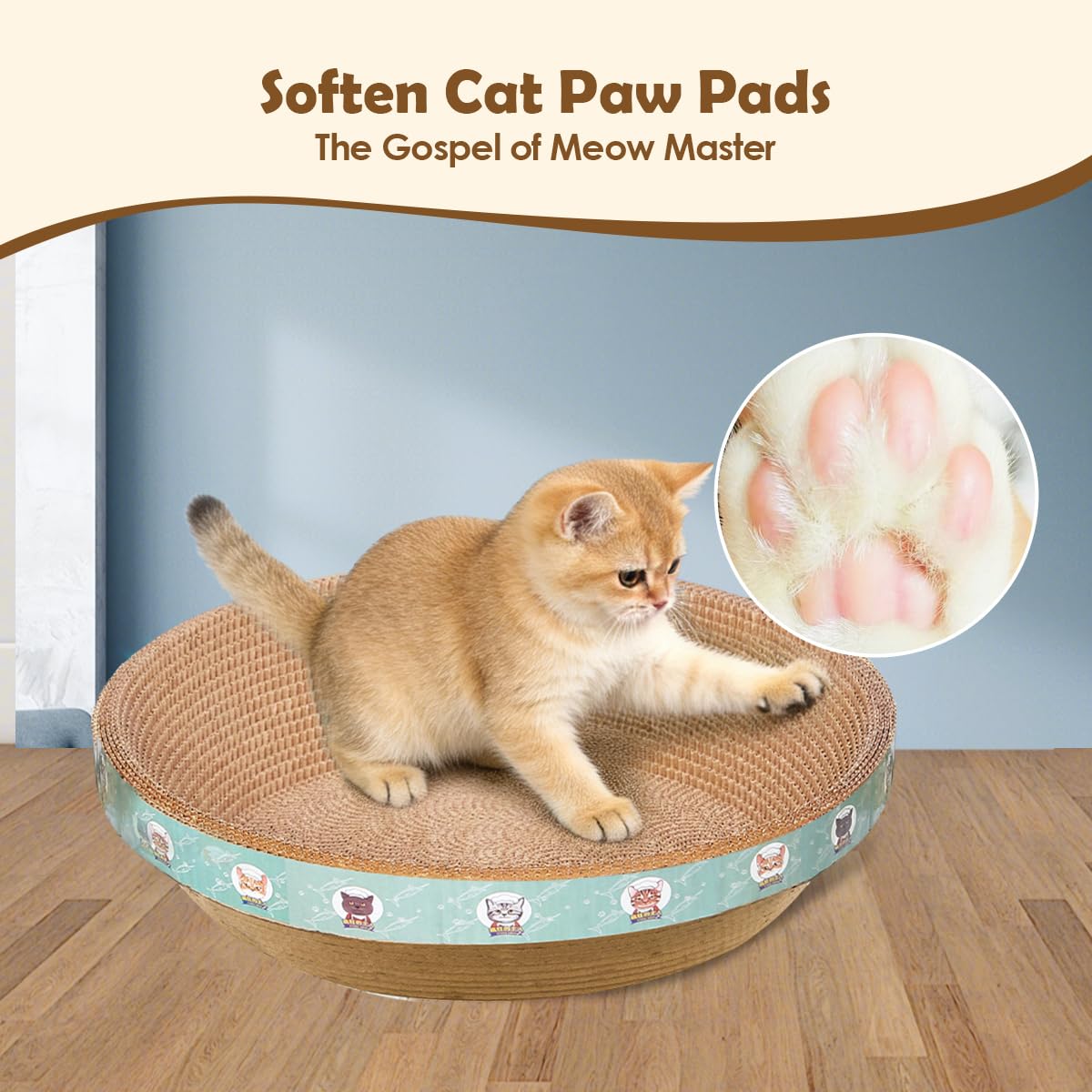 CRAZY GUOFAN large cat scratcher bed in-use shows cat-friendly texture.