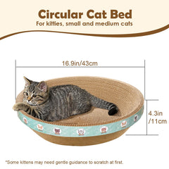CRAZY GUOFAN large cat scratcher bed side view shows compact footprint for apartments.