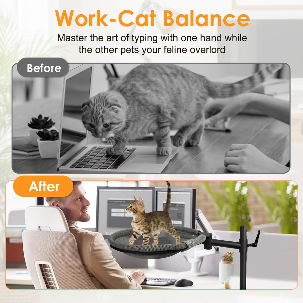 Crazydeer Cat Desk Bed carbon steel frame for lasting durability