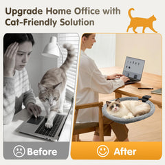 Crazydeer cat desk bed wall mount option for sturdy placement.