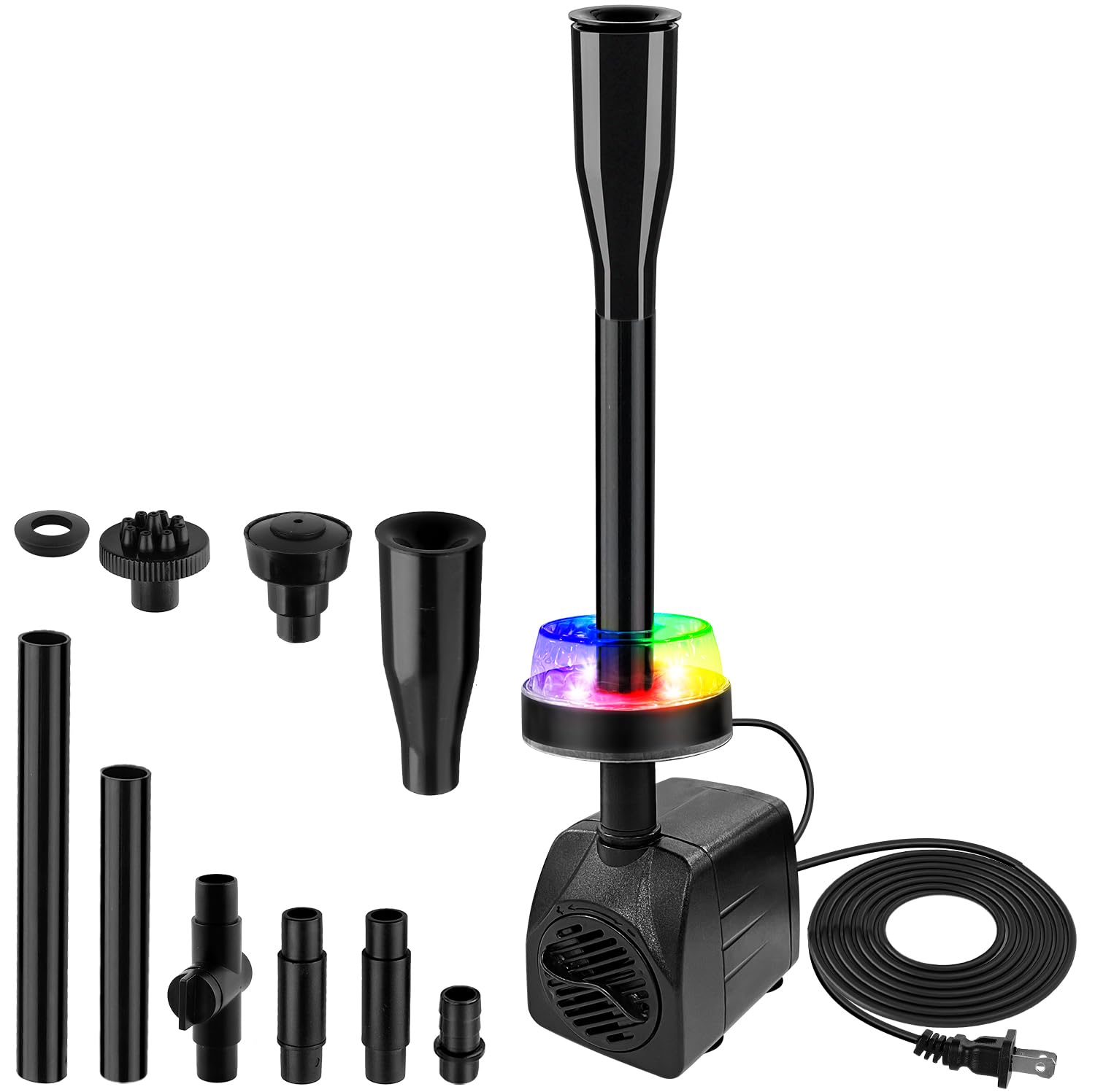 CREPOW 15W pond fountain pump in action for small ponds and koi