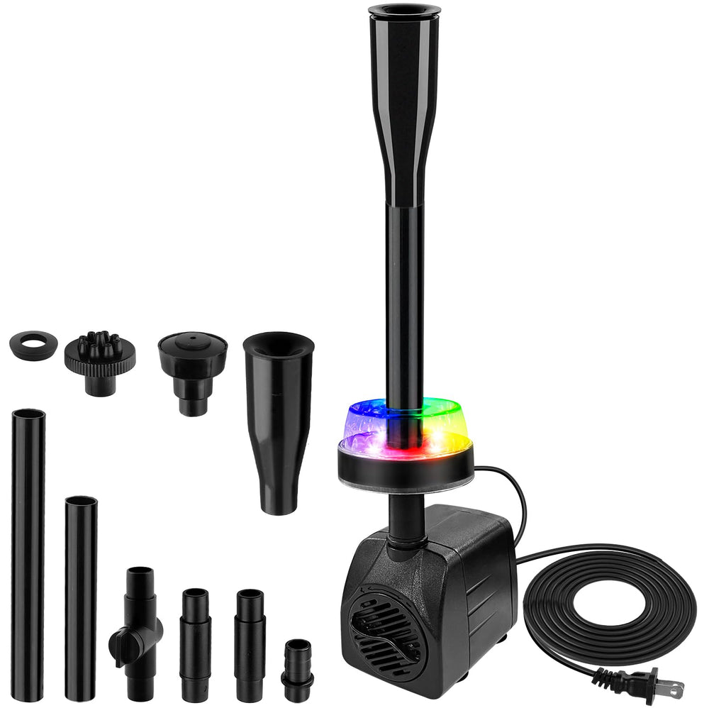 CREPOW 15W pond fountain pump in action for small ponds and koi