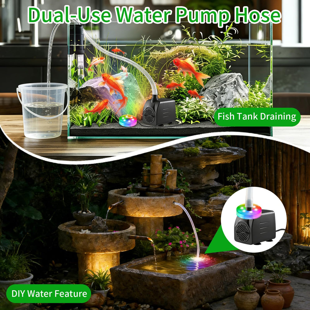 Four suction cups keep the pump stable on glass surfaces