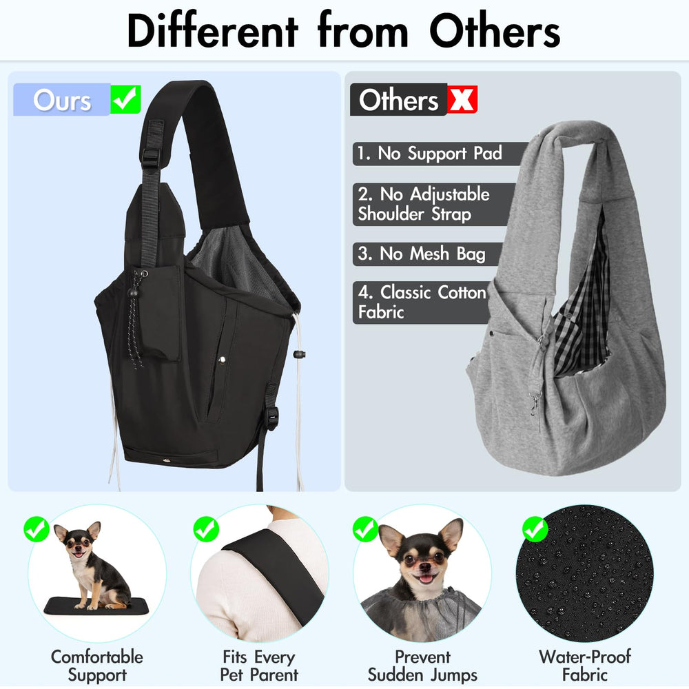 Creproly dog carrier sling bottom support removable adds structure during carry