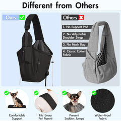 Creproly dog carrier sling bottom support removable adds structure during carry