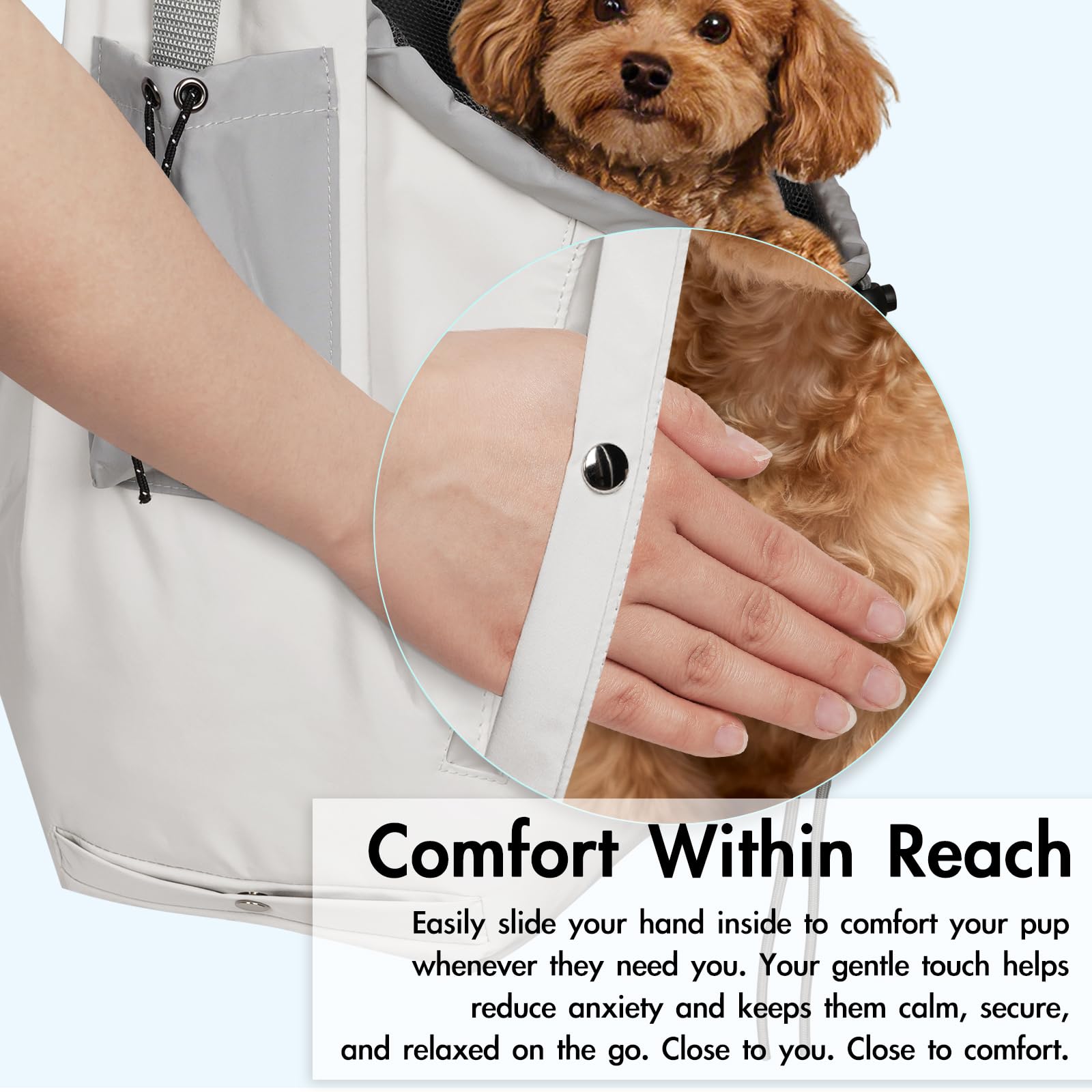 Creproly sling bottom support adds structure for pets inside.