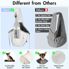 Creproly sling interior safety leash keeps your pet secure.