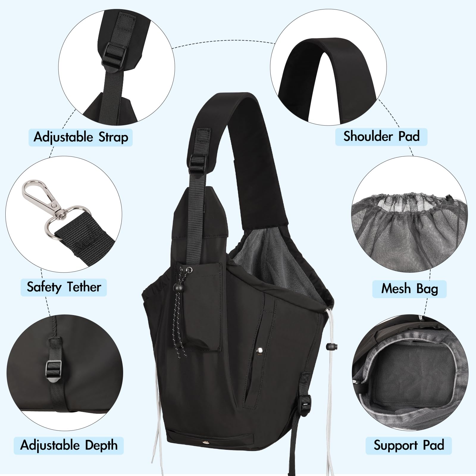 Creproly dog carrier sling in outdoor use with family for compact portability