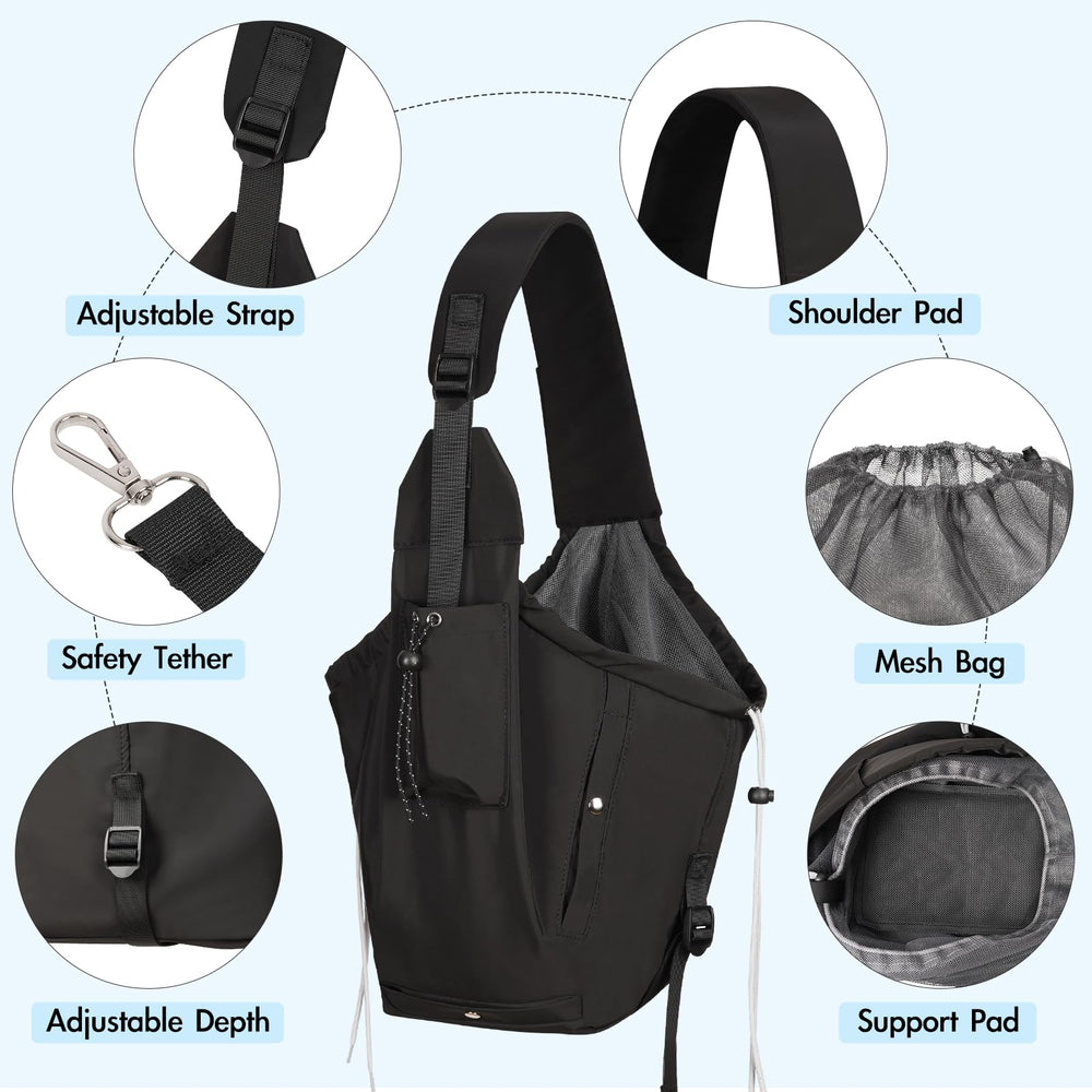 Creproly dog carrier sling in outdoor use with family for compact portability