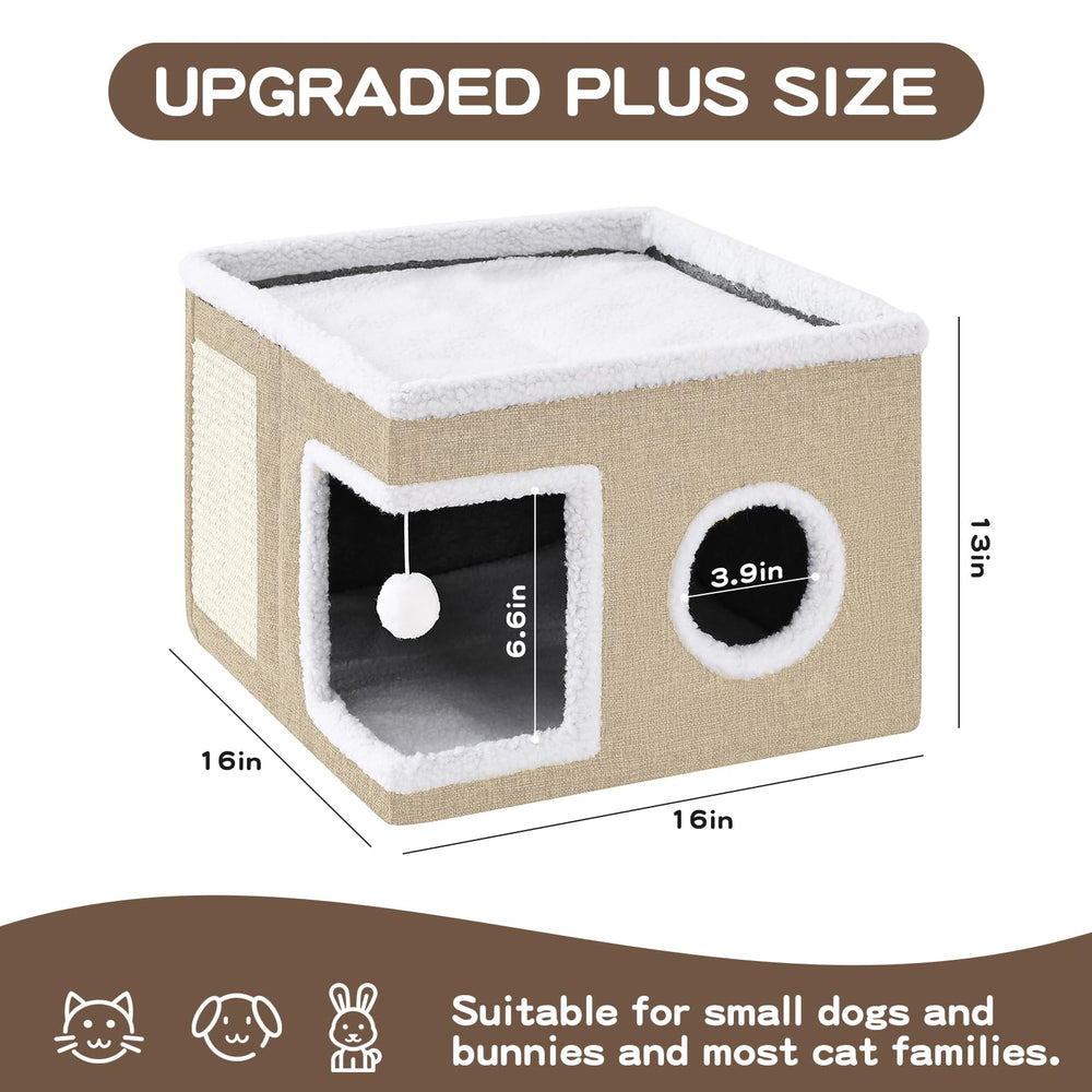 Crispedia Cat Bed 2-in-1 cushion in velvet for winter warmth.