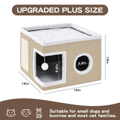 Crispedia Cat Bed 2-in-1 cushion in velvet for winter warmth.