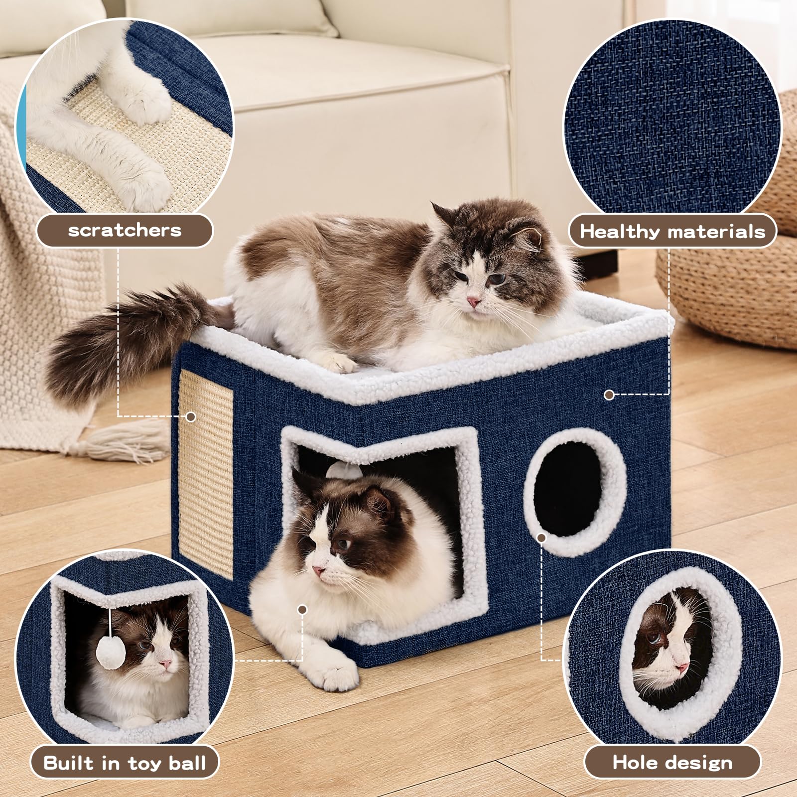 Crispedia blue cat bed upper platform for lounging