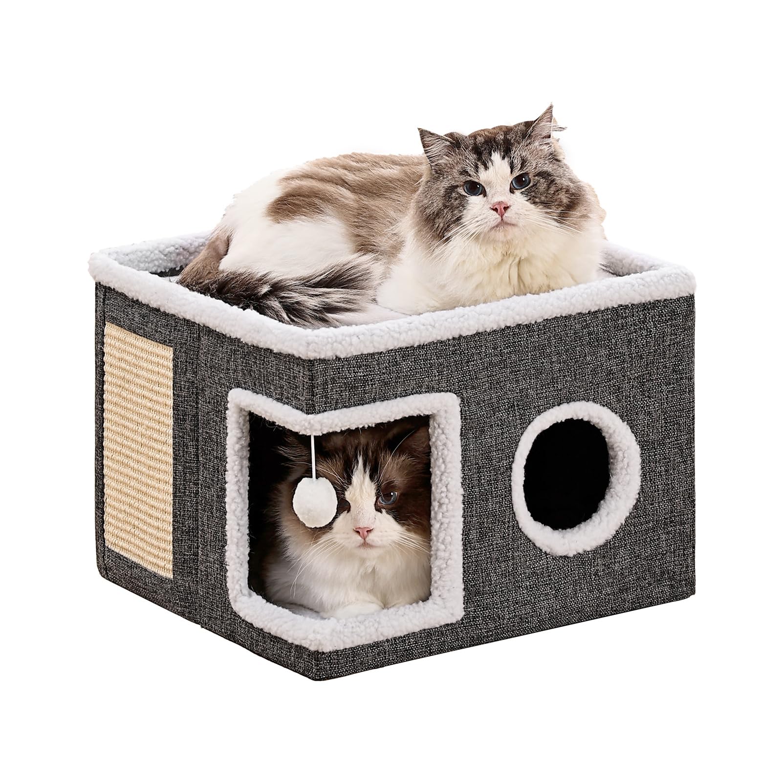 Crispedia cat bed cave with closed space for cozy naps and security.