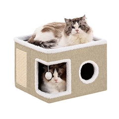 Crispedia Cat Bed indoor large cave offers a secure retreat for your cat.