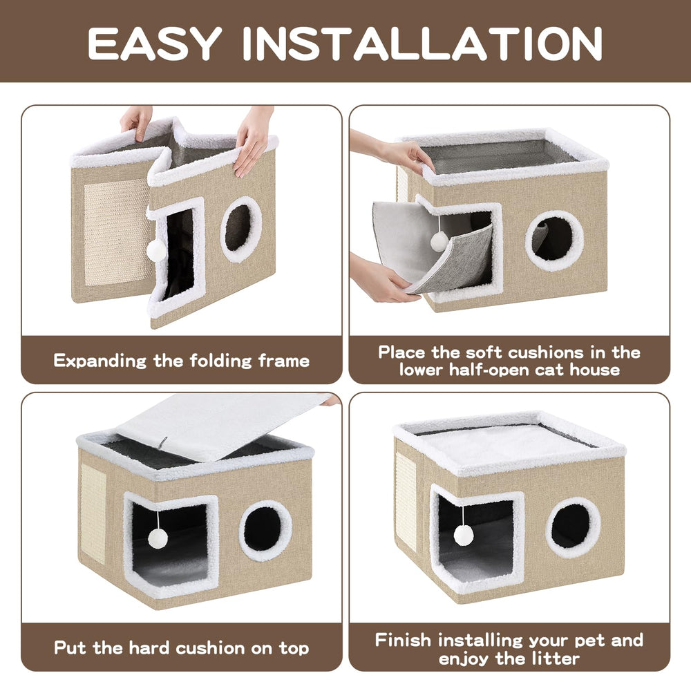 Crispedia Cat Bed uses sturdy MDF construction for safe lounging.