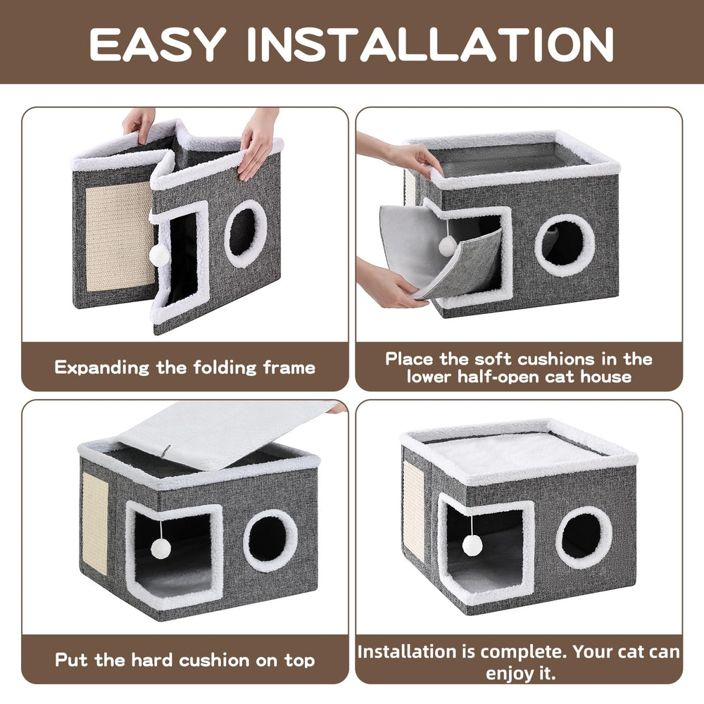 Crispedia cat bed non-slip base keeps the unit steady.