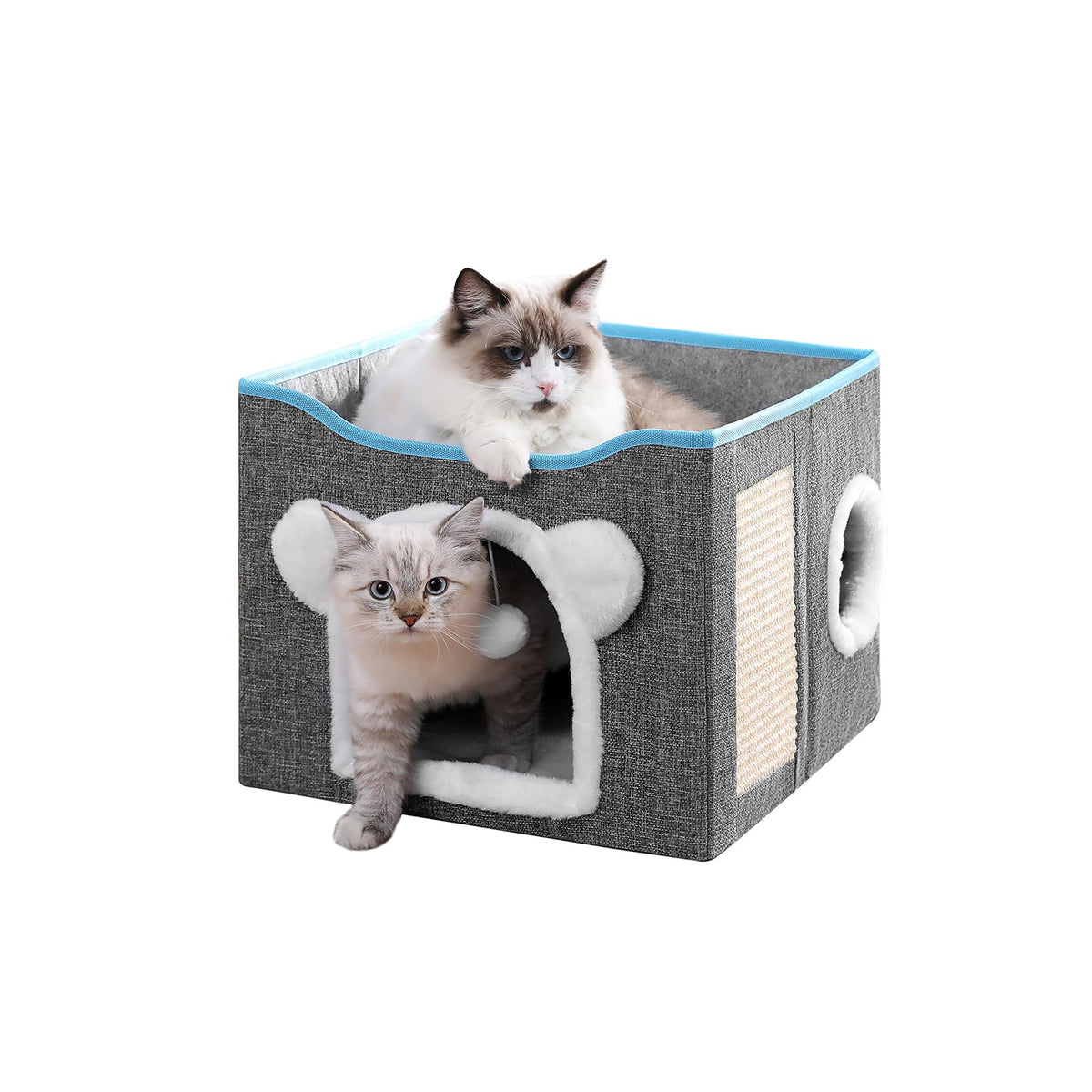 Crispedia Cat House indoor cave offers security and a cozy retreat for cats.