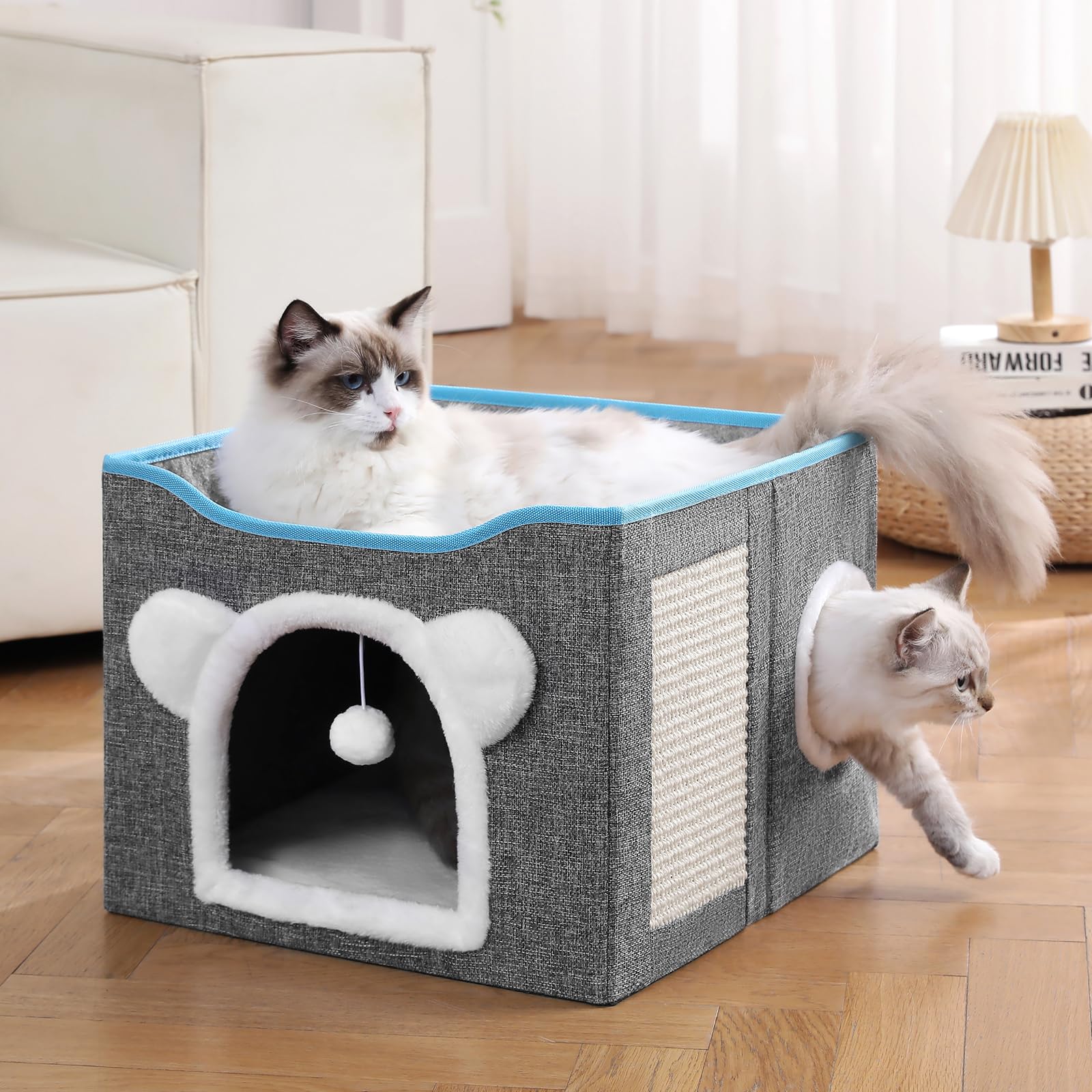 Crispedia cat house sturdy wood construction supports up to 30 pounds.