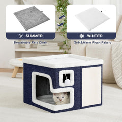 Crispedia Cat House reversible-cushion-winter provides warm comfort.
