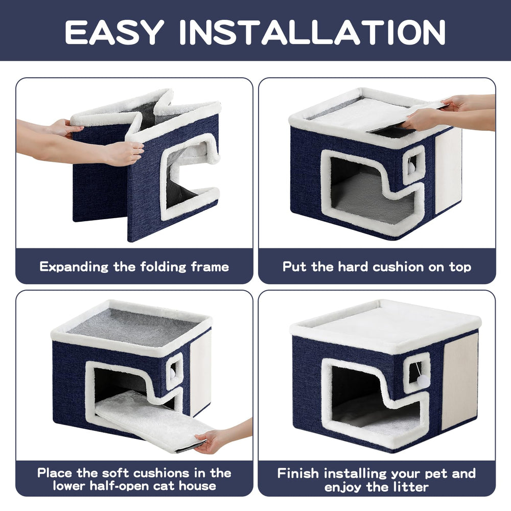 Crispedia Cat House sturdy MDF construction supports up to 30 pounds.
