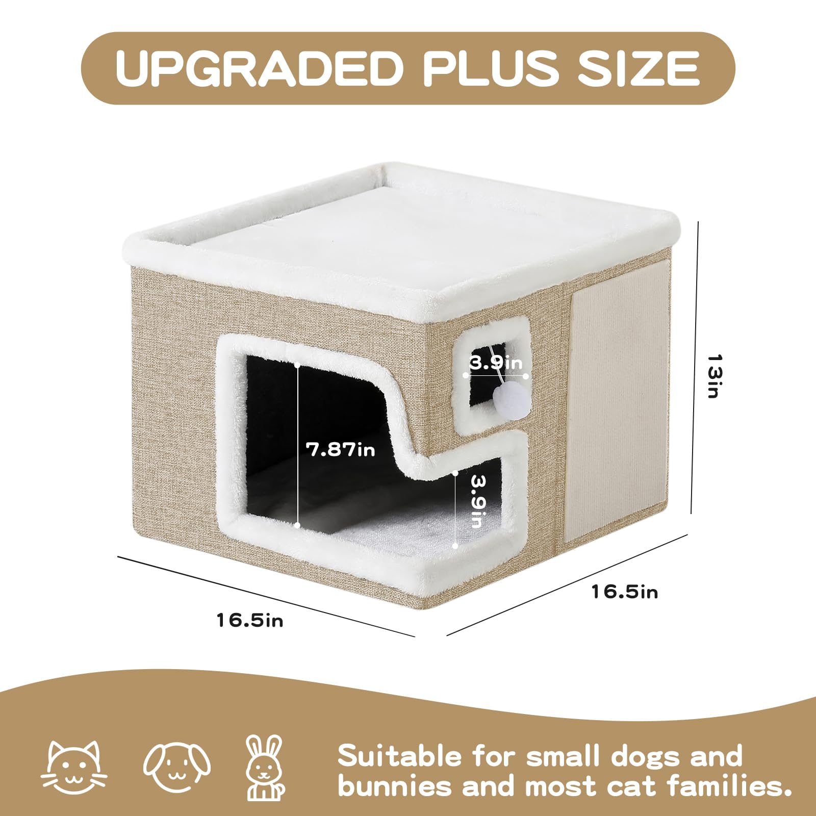 Crispedia cat houses with two reversible cushions for all-season comfort.