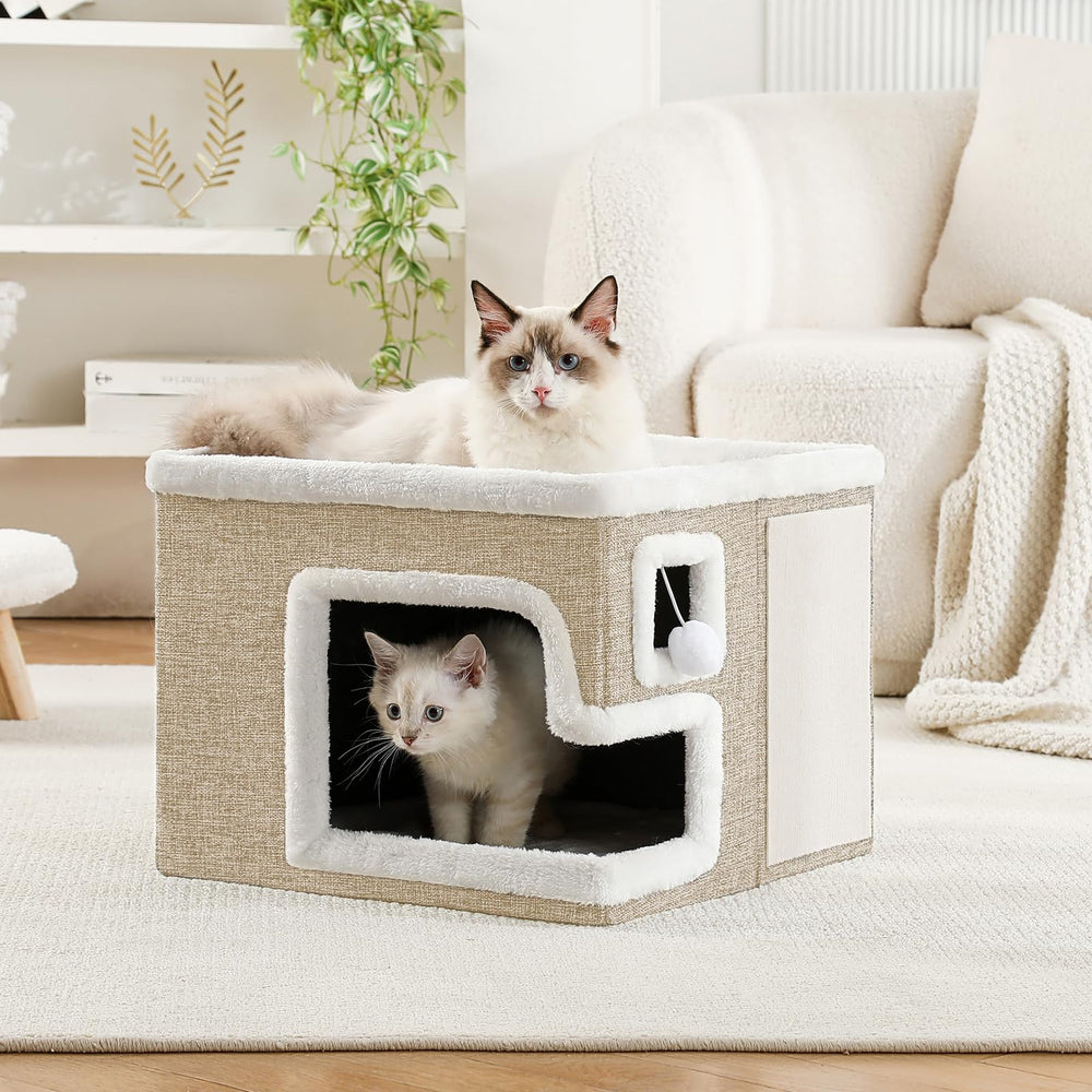 Crispedia large cat bed with non-slip bottom prevents movement during play.