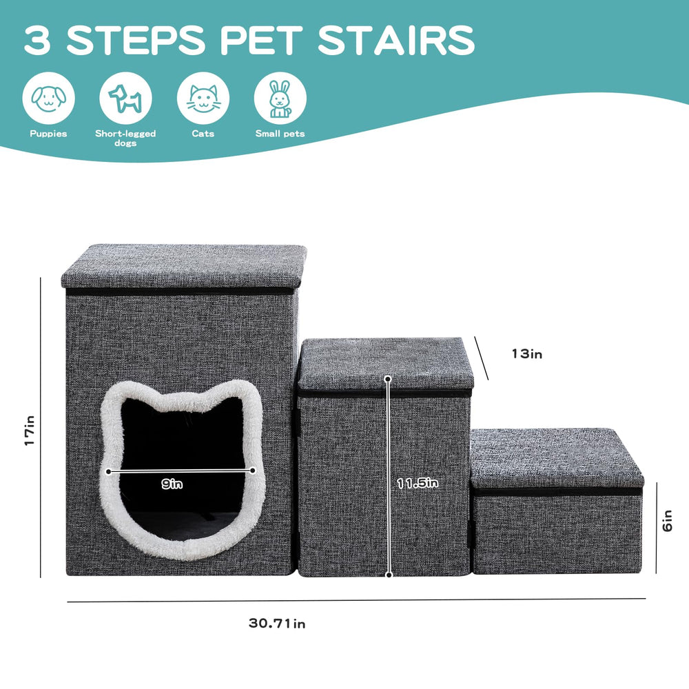 Crispedia cat stairs indoor grey designed for easy access