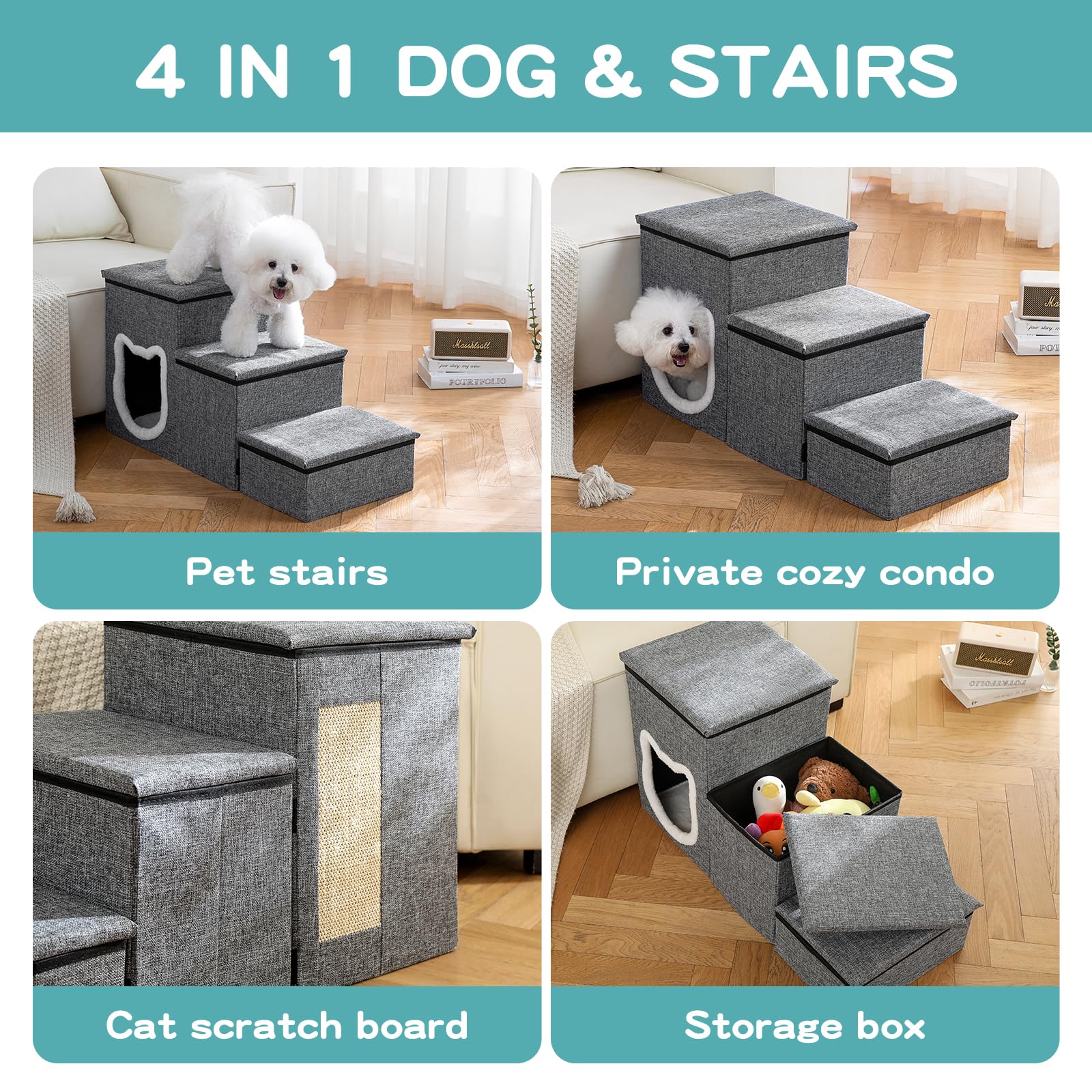 Crispedia small-dog stairs offer stable grip for confident climbs