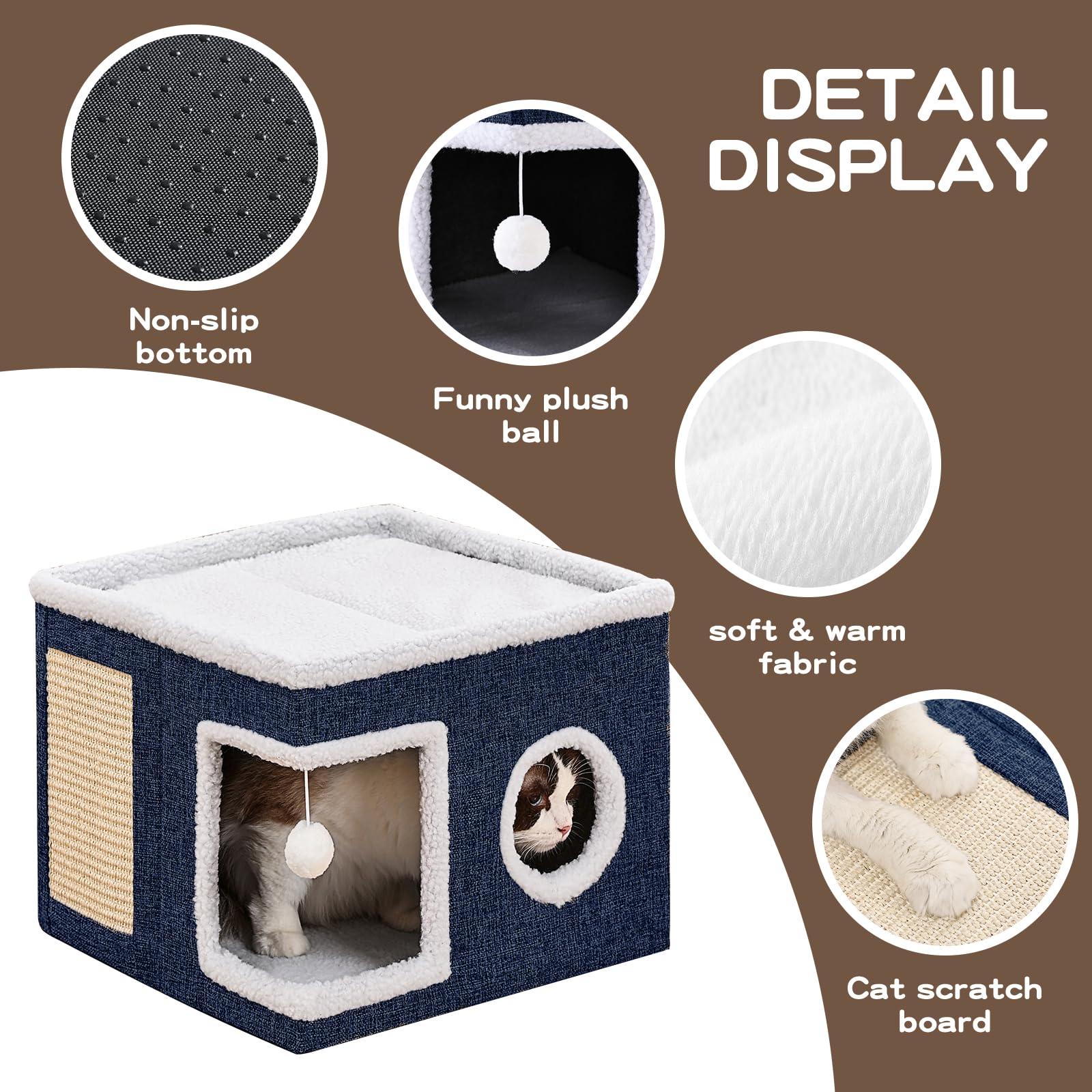 Crispedia indoor/outdoor cat house blue versatile placement