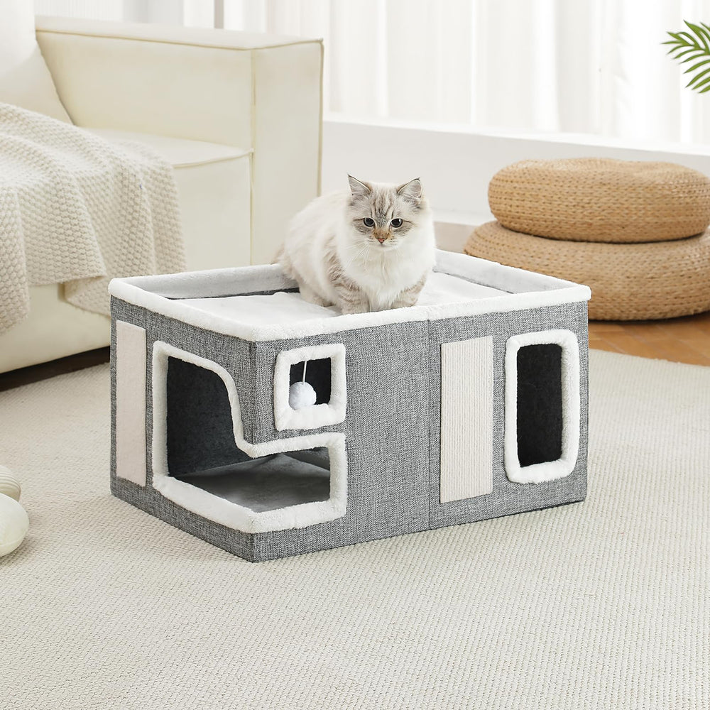 Crispedia Large Cat House foldable design enables easy transport and placement.
