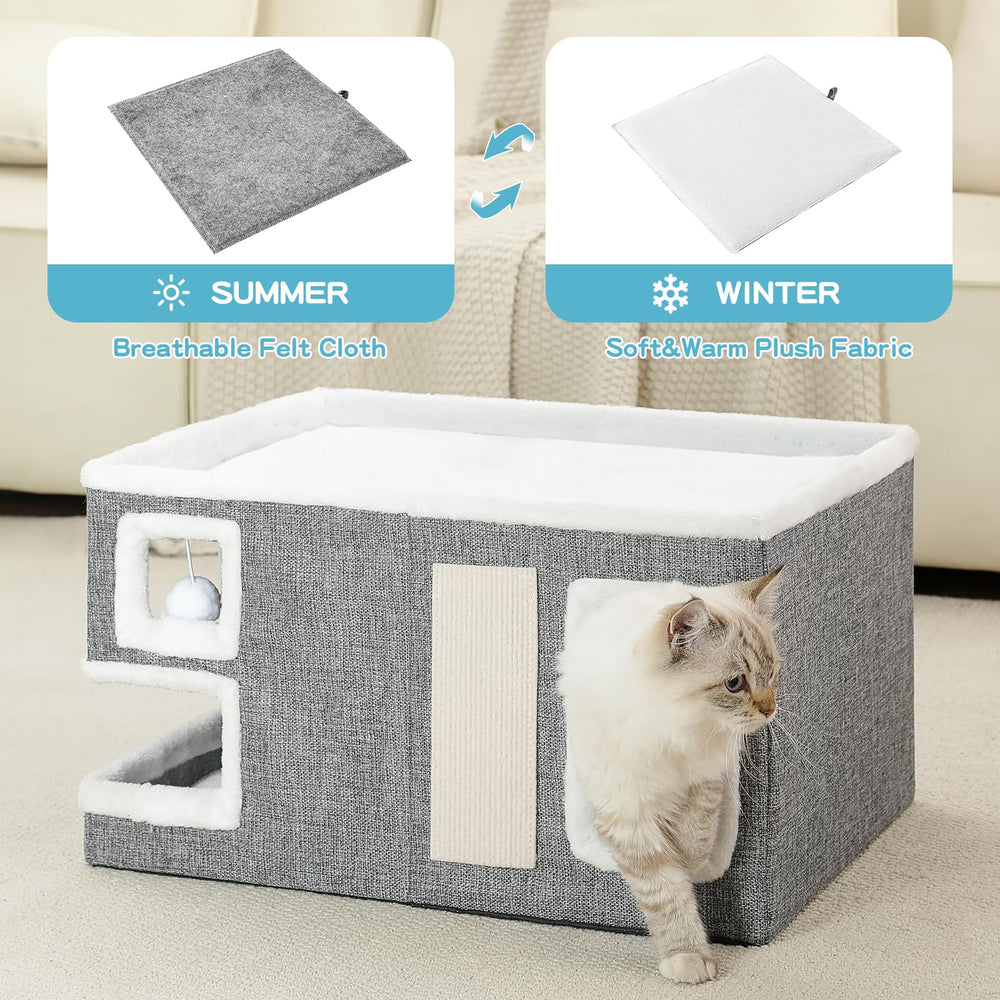 Crispedia Large Cat House plush ball toy encourages playful interaction.