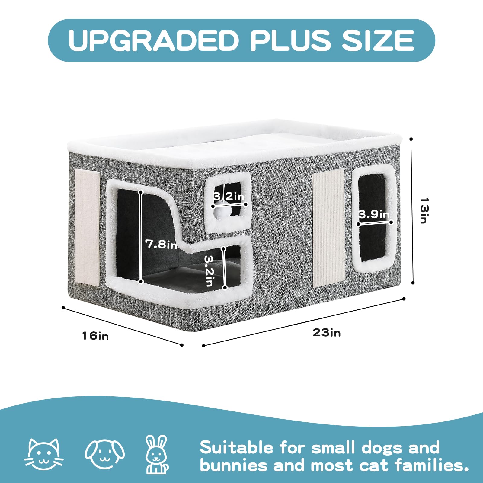 Crispedia Large Cat House reversible cushion for winter warmth and summer comfort.