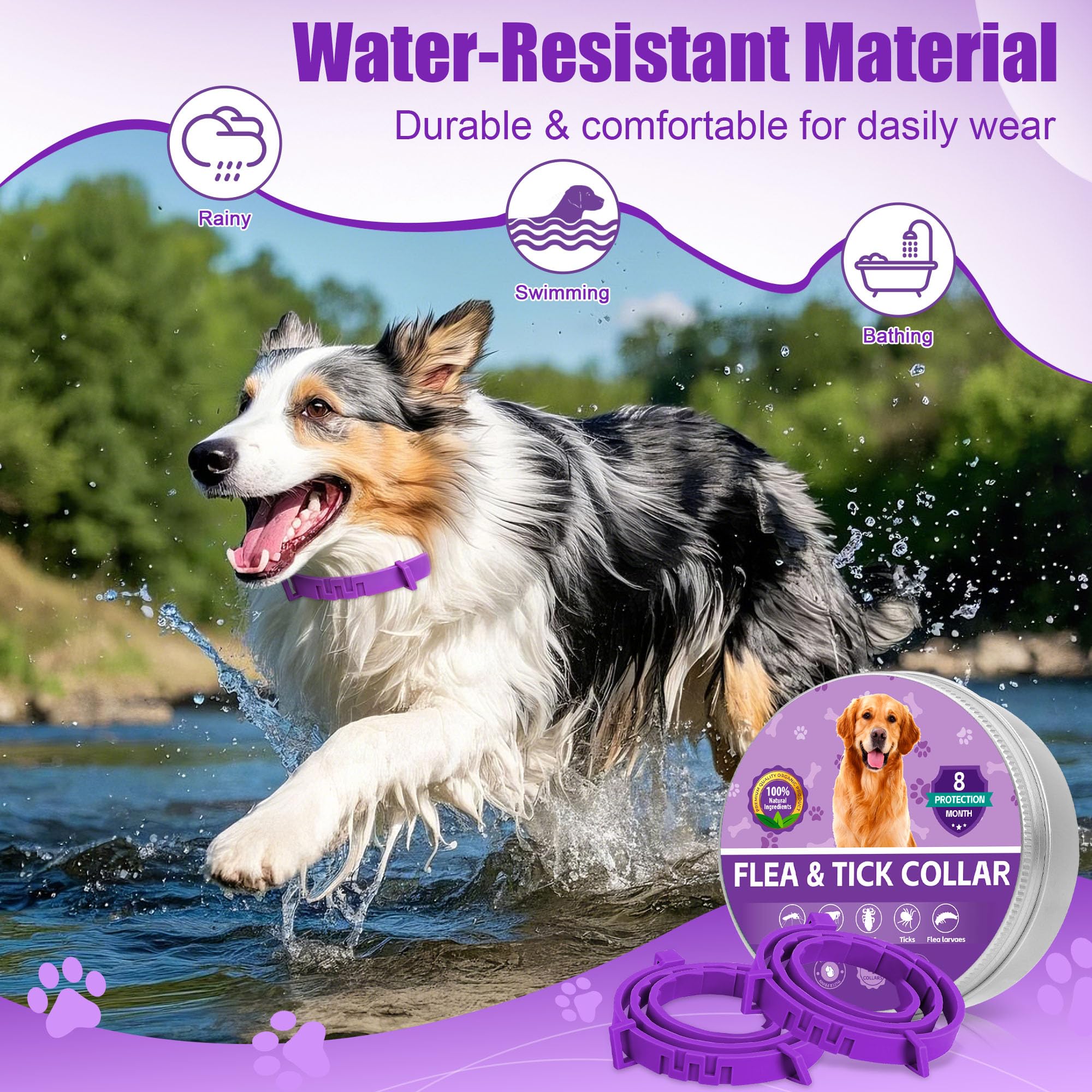 Crobirware dog collar includes comb for quick pest checks.