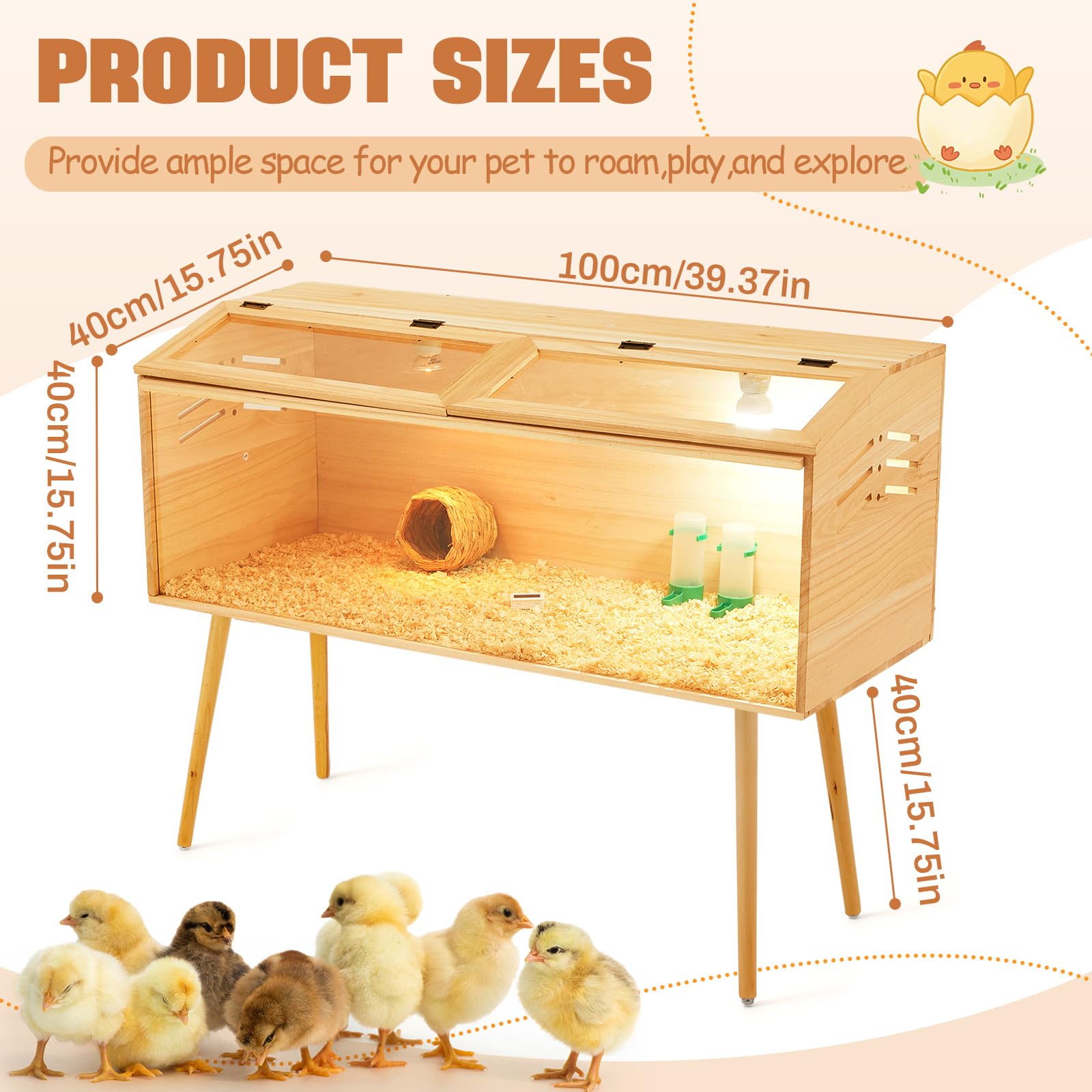 CroBlissful brooder box sliding door demonstrates easy cleaning access.