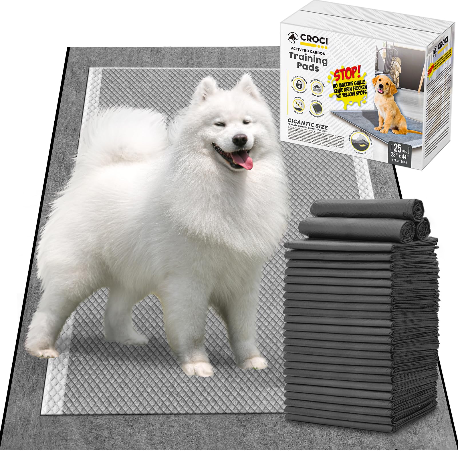 Croci 28x44 activated-carbon pad displaying odor-control capability for rooms