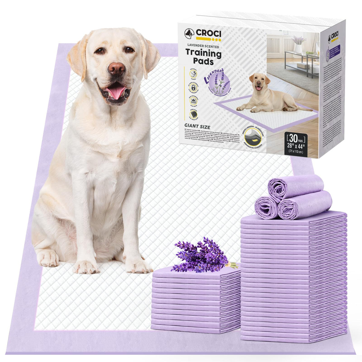 Croci extra-large dog pads 28x44in pack for large breed coverage and convenience.
