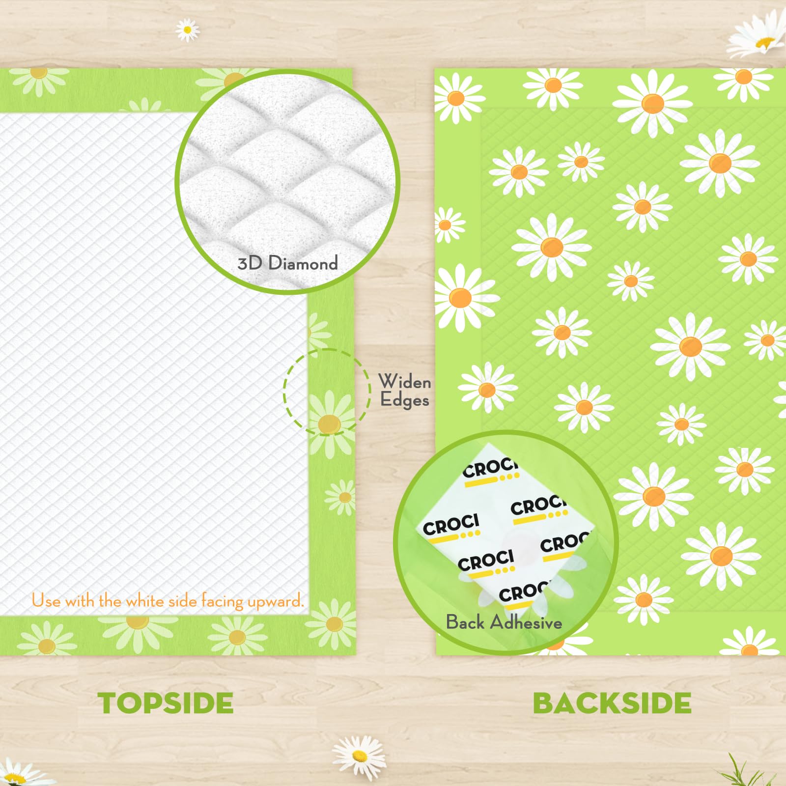Croci daisy pattern training pads suitable for puppies and dogs
