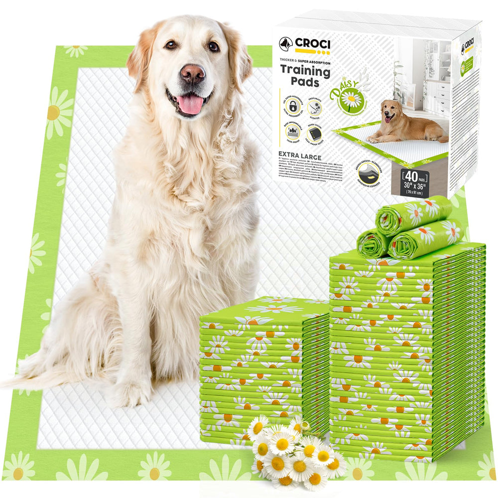 Croci Pee Pads full product with Daisy pattern for training and floor protection.
