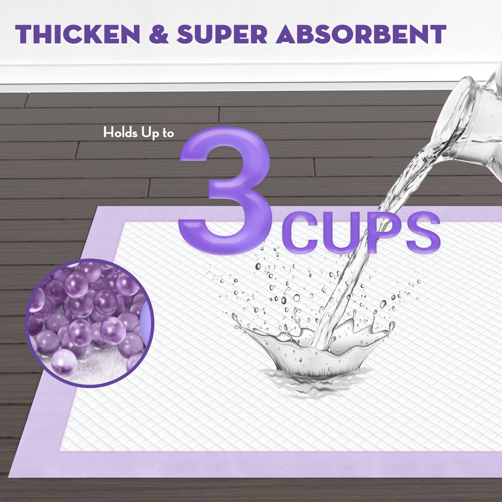 Croci Puppy Pads absorption core close-up highlights gel formation for containment.