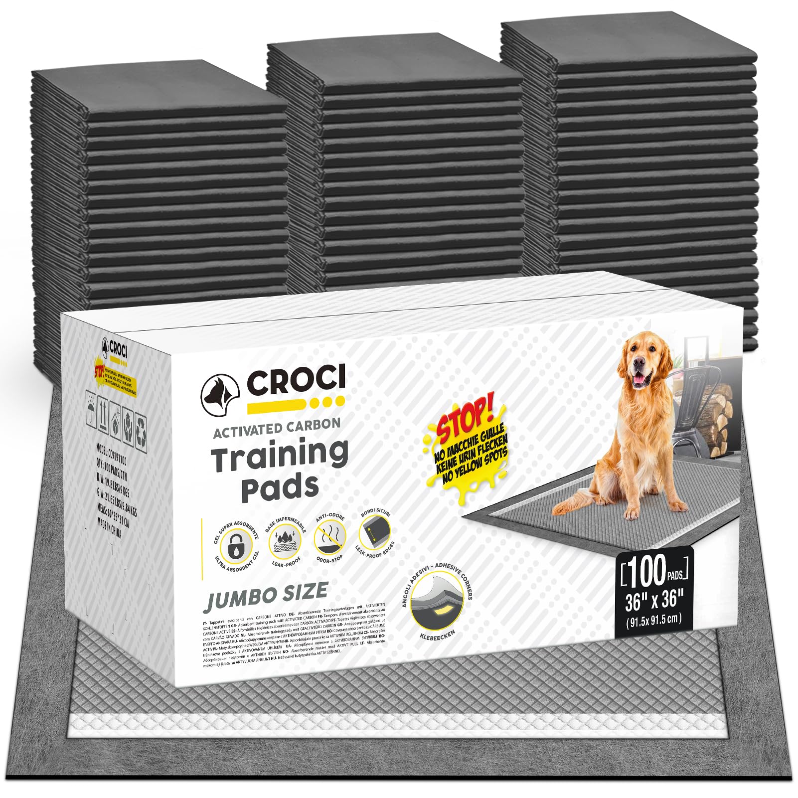 Croci Puppy Pads with charcoal odor control for fresher rooms and easier cleanups