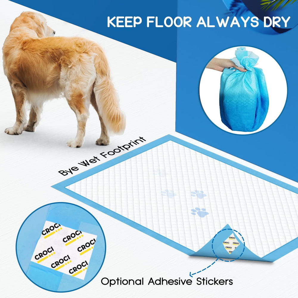 Croci Wee Wee Pads absorbent core locks moisture, helping keep floors clean.