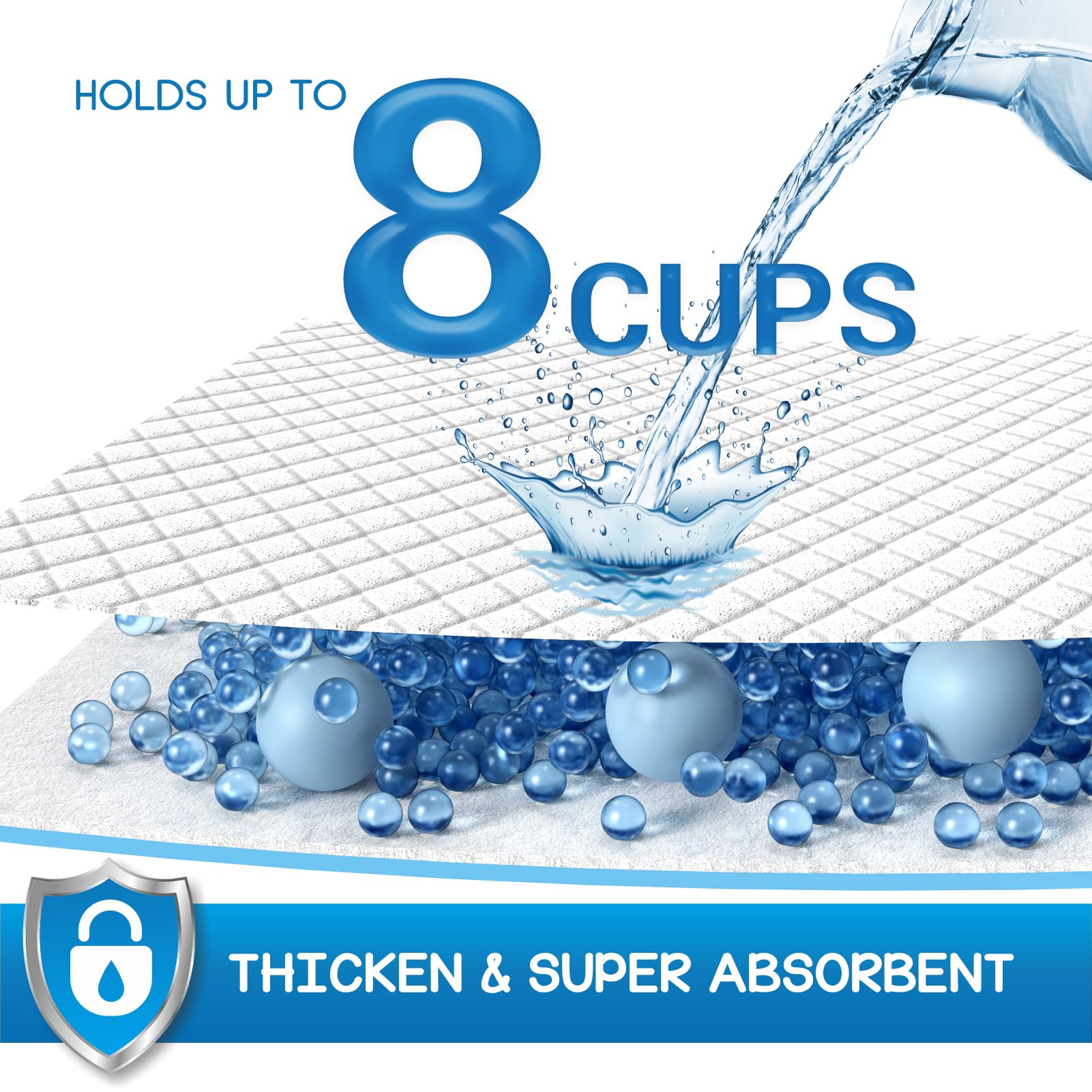Croci Wee Wee Pads six-layer system for reliable moisture containment.