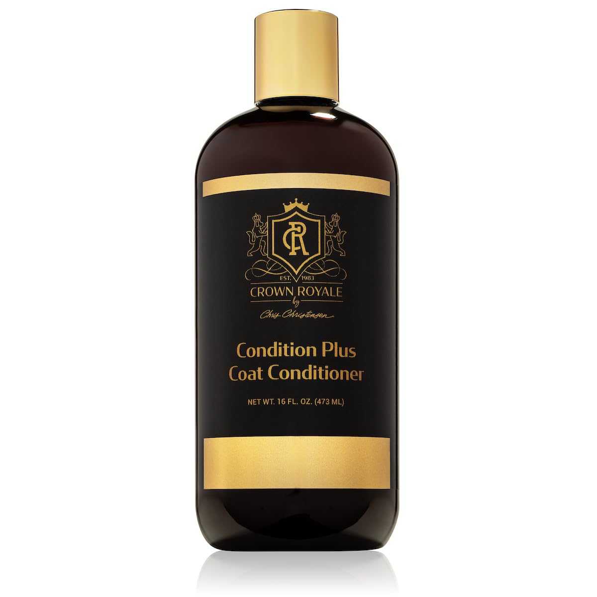 Crown Royale Condition Plus bottle pour for easy moisture delivery on a dog's coat